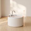 Ceramic Cat Water Fountain, 2.2L/74oz Pet Water Fountain with Ultra-Quiet Pump, 4-Layer Filtration, Faucet, White