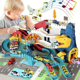 Dinosaur Mountain Adventure Track Toy Set Includes Roller Coaster, Mini Car, And Screwdriver (Option: Toy Set)