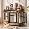 32" Dog Crate Furniture, Double Door Wooden Indoor Dog Kennel Furniture
