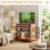 32" Dog Crate Furniture, Double Door Wooden Indoor Dog Kennel Furniture